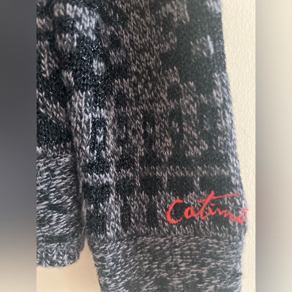 NWT $122 Catimini France Cardigan Sweater Girls Size 6 black gray - Picture 3 of 10